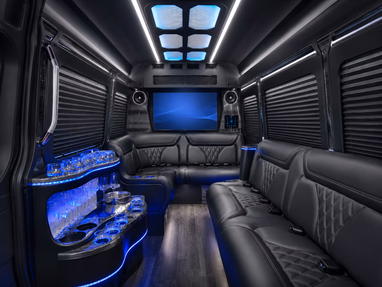 cape coral 50 passenger party bus interior